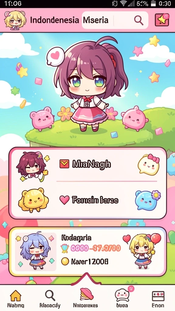 Screenshot menampilkan karakter yang dapat dipilih dalam game.