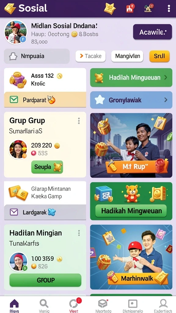 Tampilan pemandangan indah di level baru.