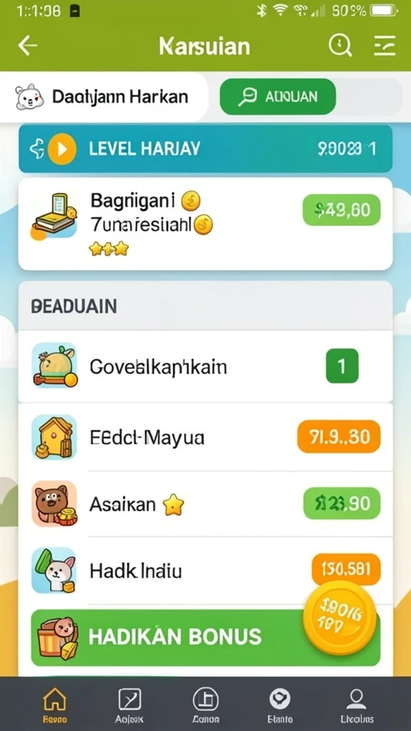 Misi menantang untuk meningkatkan keterampilan bermain.
