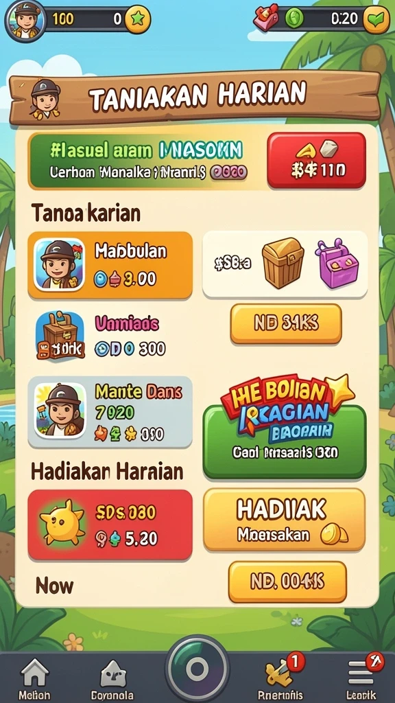 Berbagai jenis permainan menantang yang tersedia.