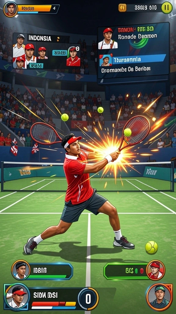 Aksi pertarungan seru dalam gameplay yang mendebarkan.
