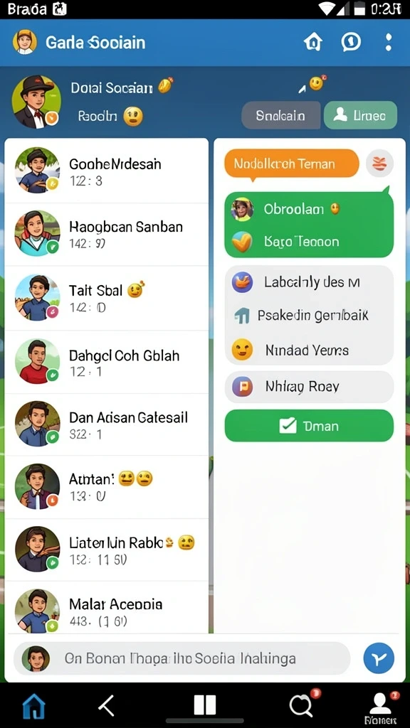 Cuplikan interaksi antar pemain dalam komunitas.