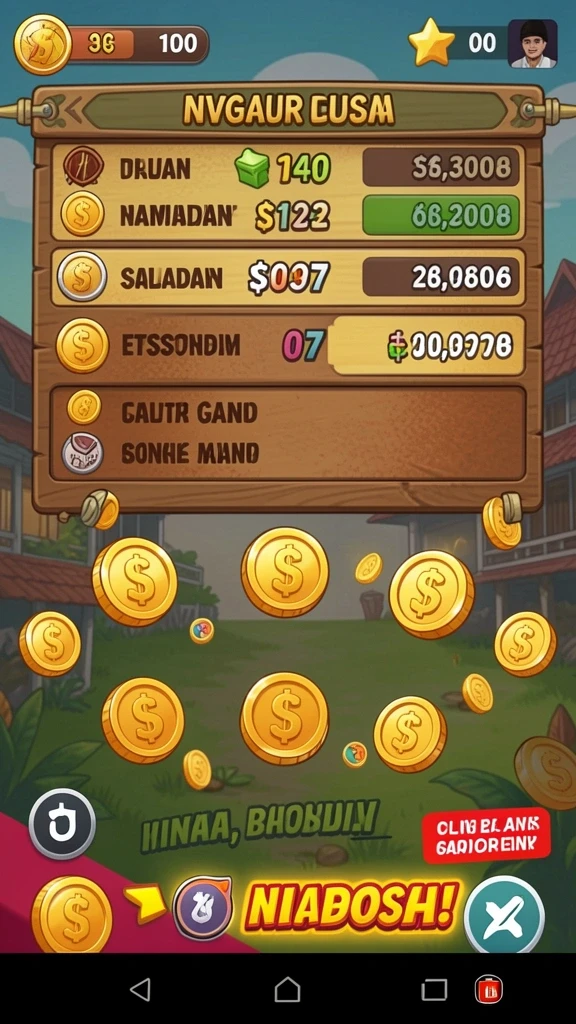 Menu permainan dengan banyak pilihan yang variatif.