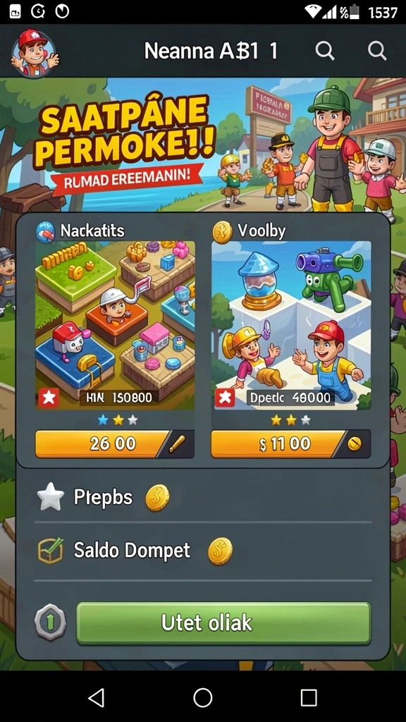 Aksi seru dalam tiap level permainan.